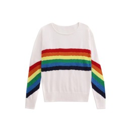 SKSW016 Order Rainbow Striped Knit Sweater Women's Short Contrast Long Sleeve Pullover Sweater Online Rainbow Sweater Sweater Shop SKSW016 Order Rainbow Striped Knit Sweater Women's Short Contrast Long Sleeve Pullover Sweater Online Rainbow Sweater Sweater Shop